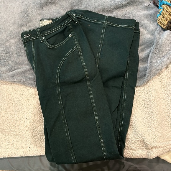 Dark Green Boot Cut/Flare Free People Jeans - Picture 2 of 6